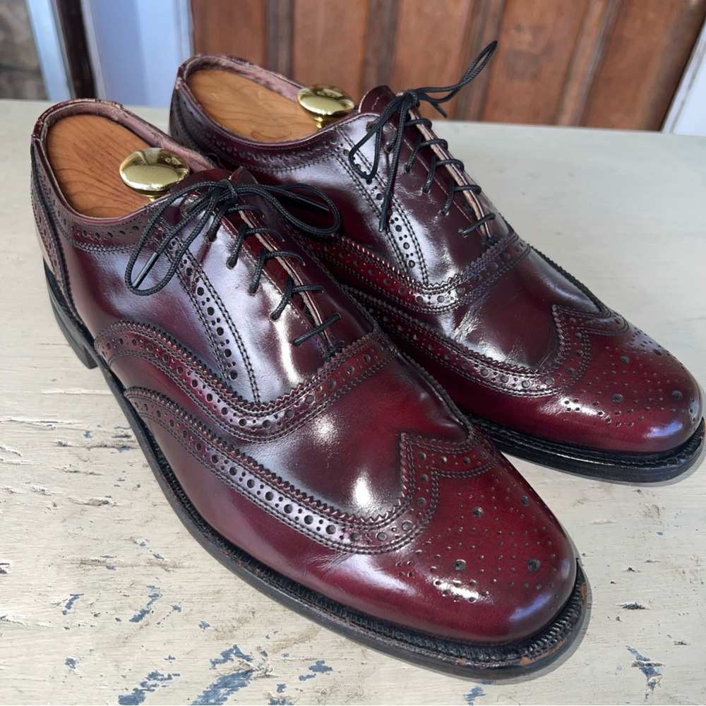 Vtg British Walkers Cordovan Wingtip Brogue Mn’s Size 10.5D